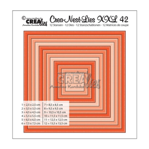 Crealies • Crea-Nest-Lies XXL snijmal no.42 Vierkanten (CLNESTXXL42)